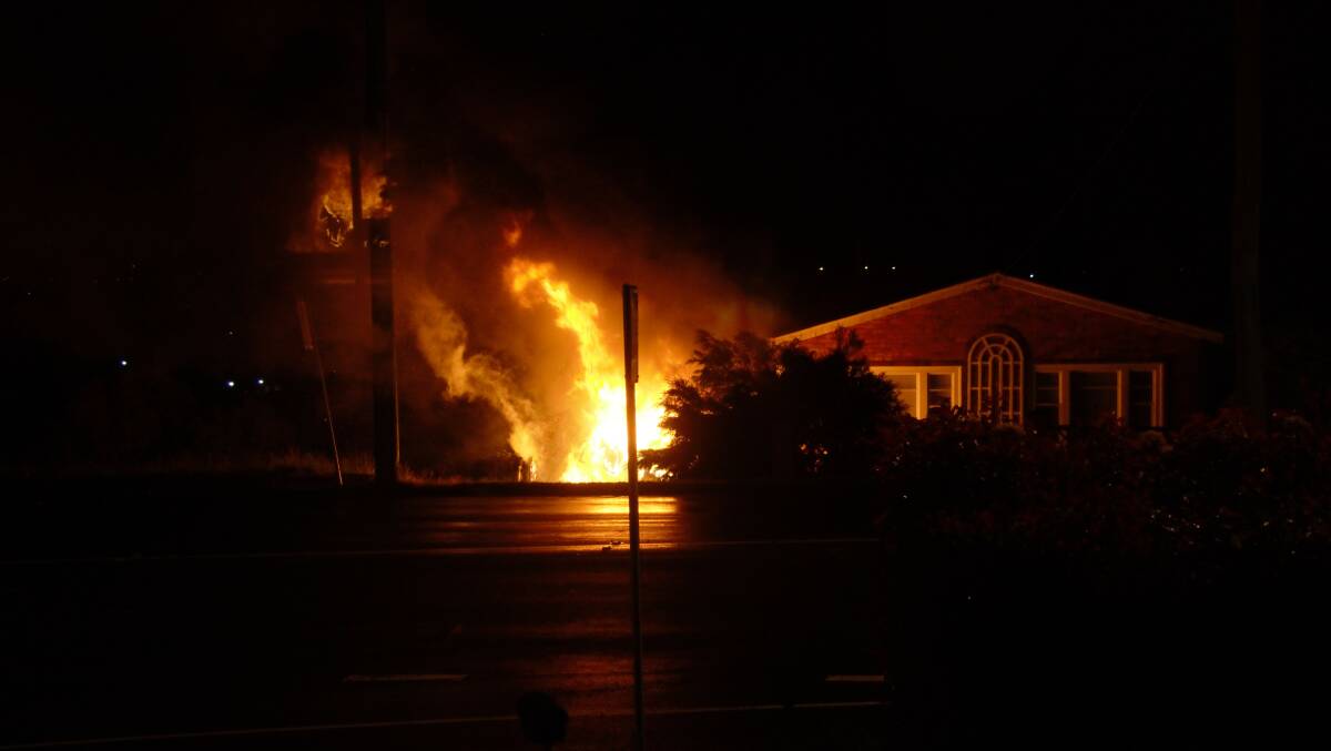 Neighbour Dilini Medawaththe awoke to banging, flames and thick smoke filling his street. Picture: Dilini Medawaththe