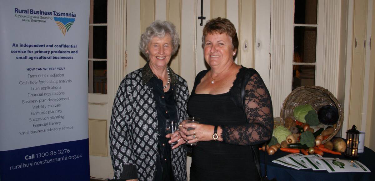 FUNDRAISER: At the Rural Business Tasmania Cocktails and Conversations event at Clarendon House are Jill Skirving (left) and Merilyn Shelton. Pictures: supplied