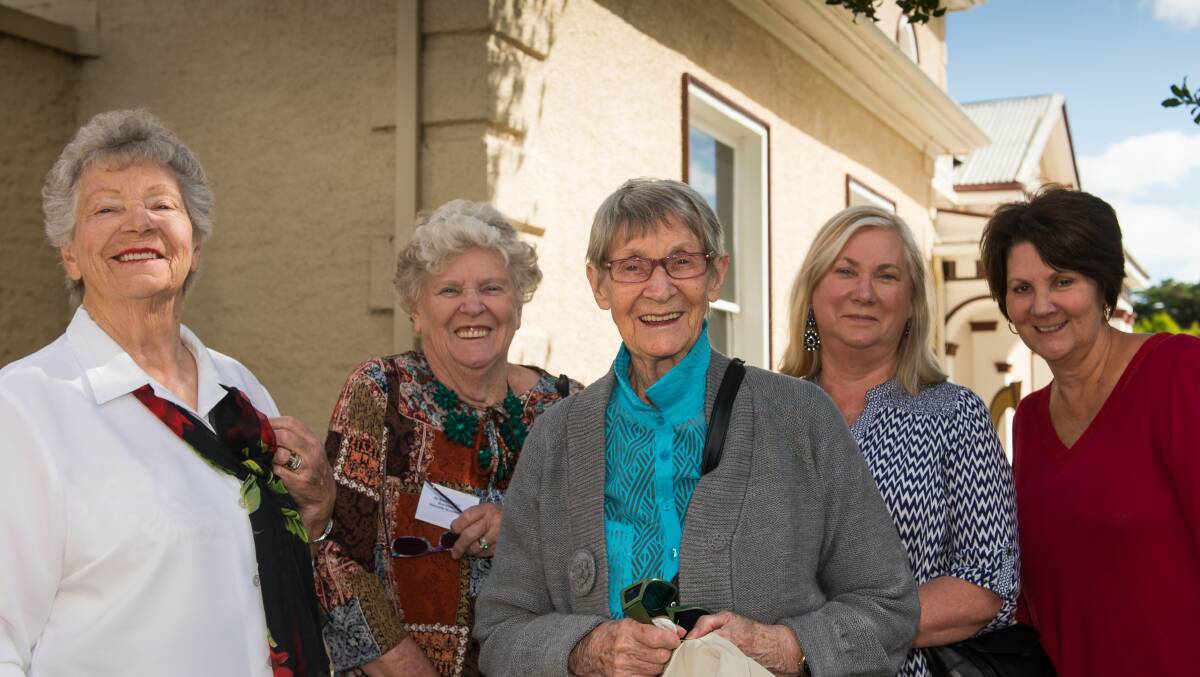 Shelly Blyton (second from right), from Queensland, with her family at the Woolmers launch of its bicentennial celebrations. The family are descendants of a blacksmith who worked at the estate.