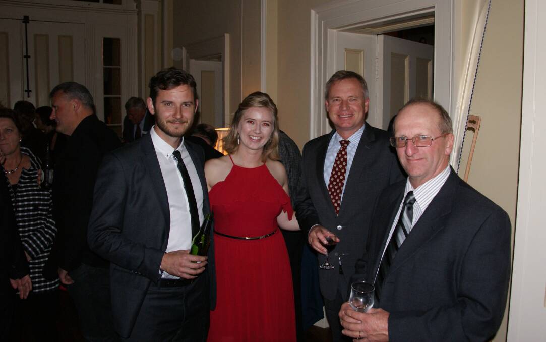 Felix Ellis and Margot Kelly at the Cocktails and Conversation event with Deputy Premier Jeremy Rockliff and Robert Dent.