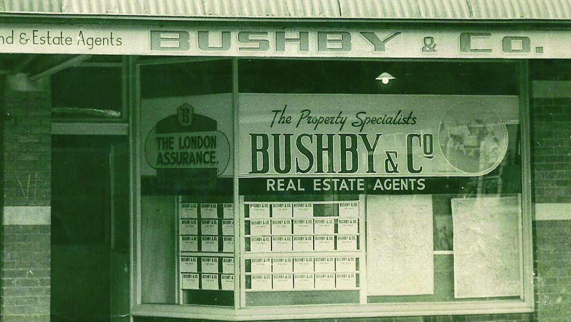 53 George St: This was the first shop-front for Bushby & Co which took over Alfred Field Real Estate in 1914. 