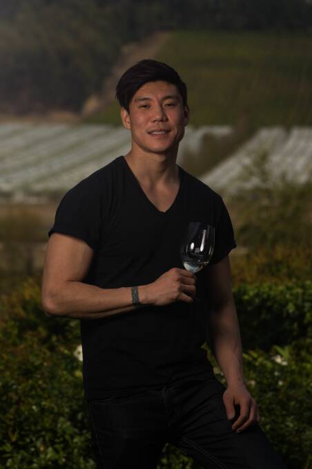 NEW FLAVOURS: Eleven Madison Park, New York, sommelier Joo Lee at Josef Chromy Wines. Picture: Phillip Biggs
