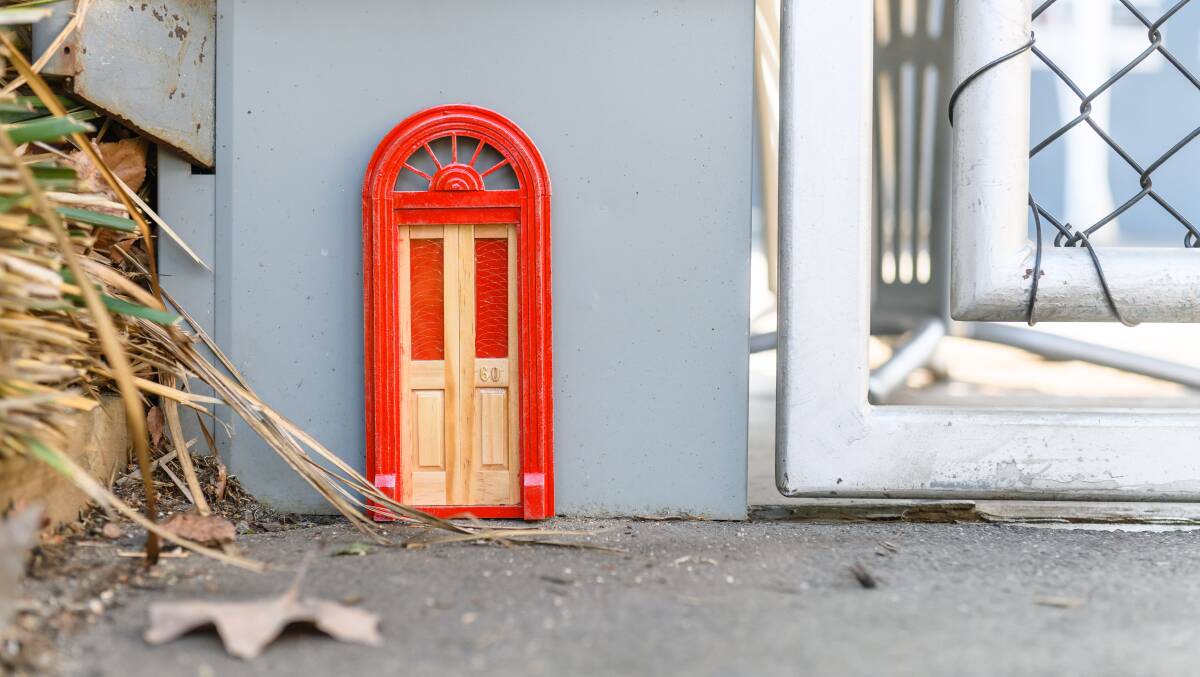 Tiny door at the Good Coffee Stand, outside the UTAS School of Architecture, Inveresk. Picture: Scott Gelston