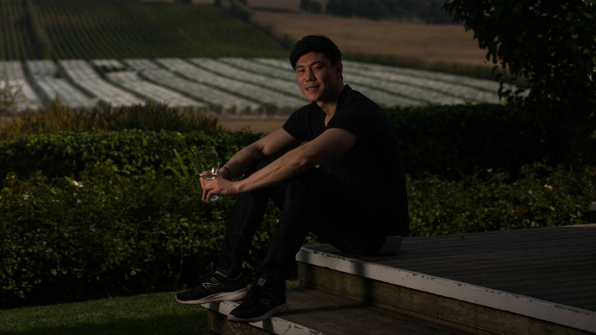 NEW FLAVOURS: Eleven Madison Park, New York, sommelier Joo Lee at Josef Chromy Wines. Picture: Phillip Biggs
