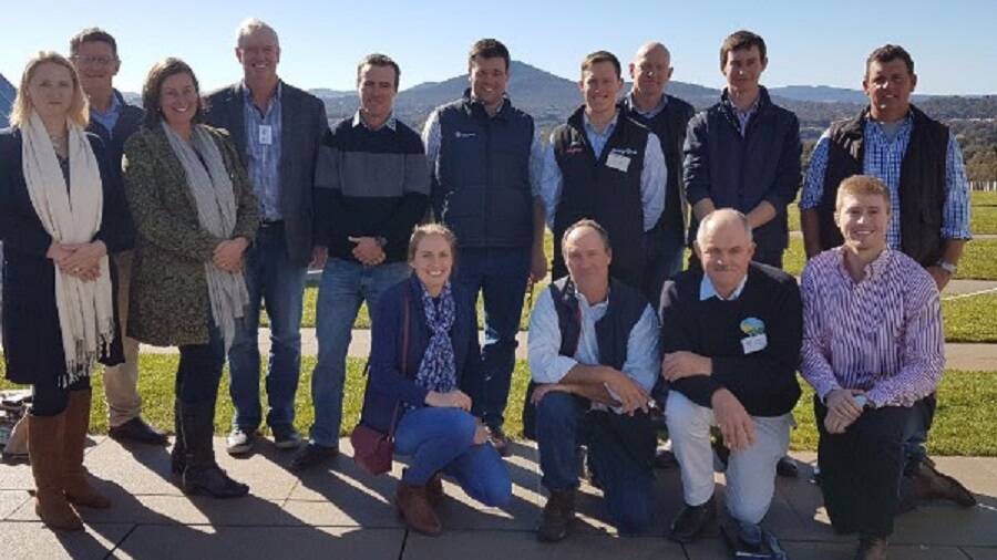 INDUSTRY LEADERS: Participants in the 2016-17 Sheepmeat Industry Leadership Program at Parliament House: (back) Allison Harker, Peter Thomas, Amanda Olthoff, Michael Wright, Alister Persse, Dan Korff, Josh Sweeney, John McGoverne, David Lomas and Ben Haseler with (front) Elise Bowen, David Young, Graeme Sawyer and Isaac Allen.