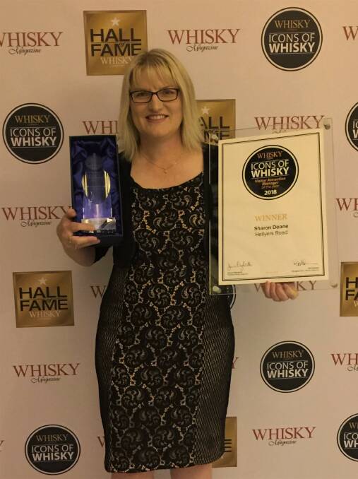 PROUD MOMENT: Hellyers Road Distillery visitor centre manager Sharon Deane was declared a World Whiskey Icon in London this week. Picture: Supplied