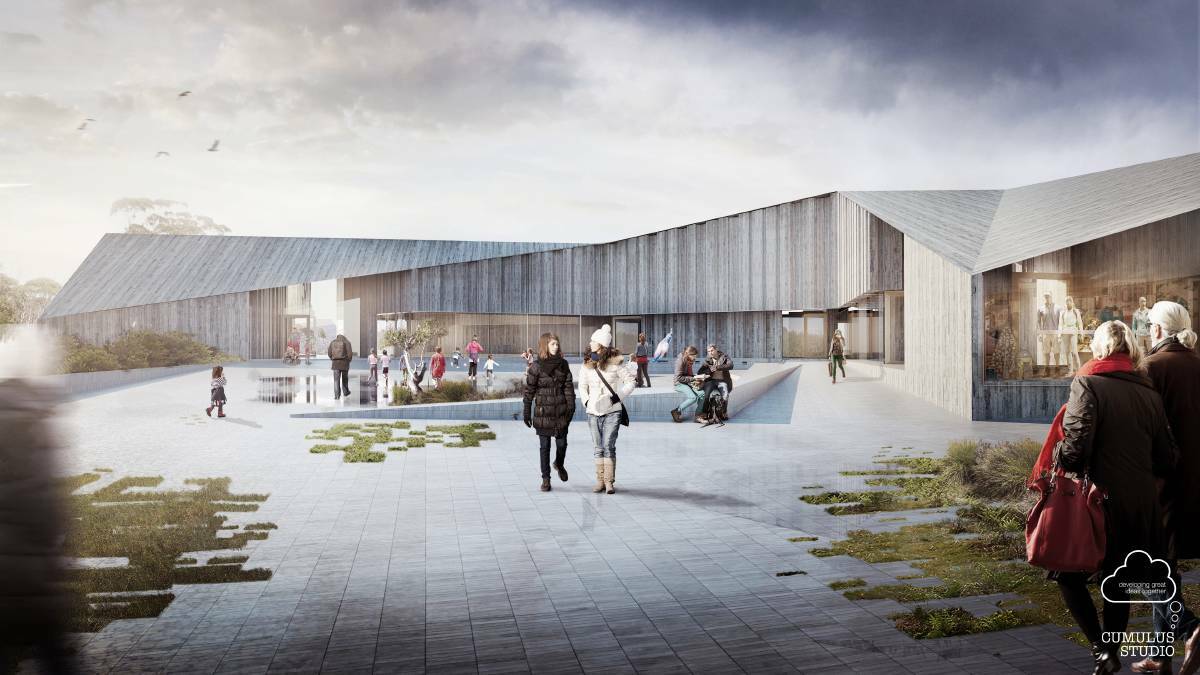 An artist's impression of the new visitor centre at Cradle Mountain.
