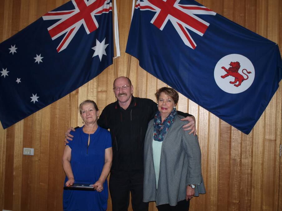 WELCOMED: Break O'Day mayor Mick Tucker welcomes two new residents, Yvonne and Johanna, to the region. The ceremony was held on July 17. Picture: Supplied. 