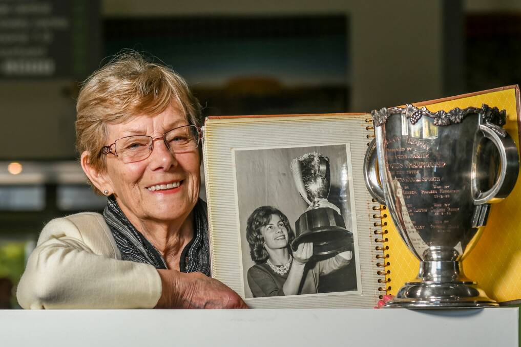 FIT: Patti Crawford was on The Examiner's front page after winning a Coats Patons' sports day trophy. Pictures: Phillip Biggs.