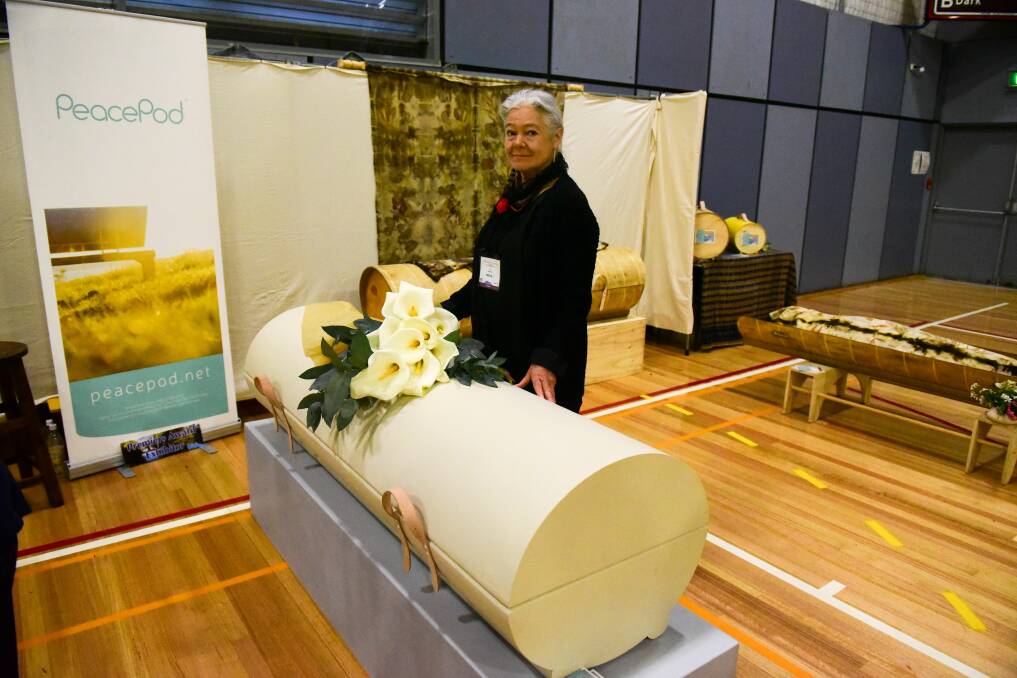 SUSTAINABLE: Peace Pod maker Mea Souris designs cardboard coffins. Picture: Paul Scambler. 