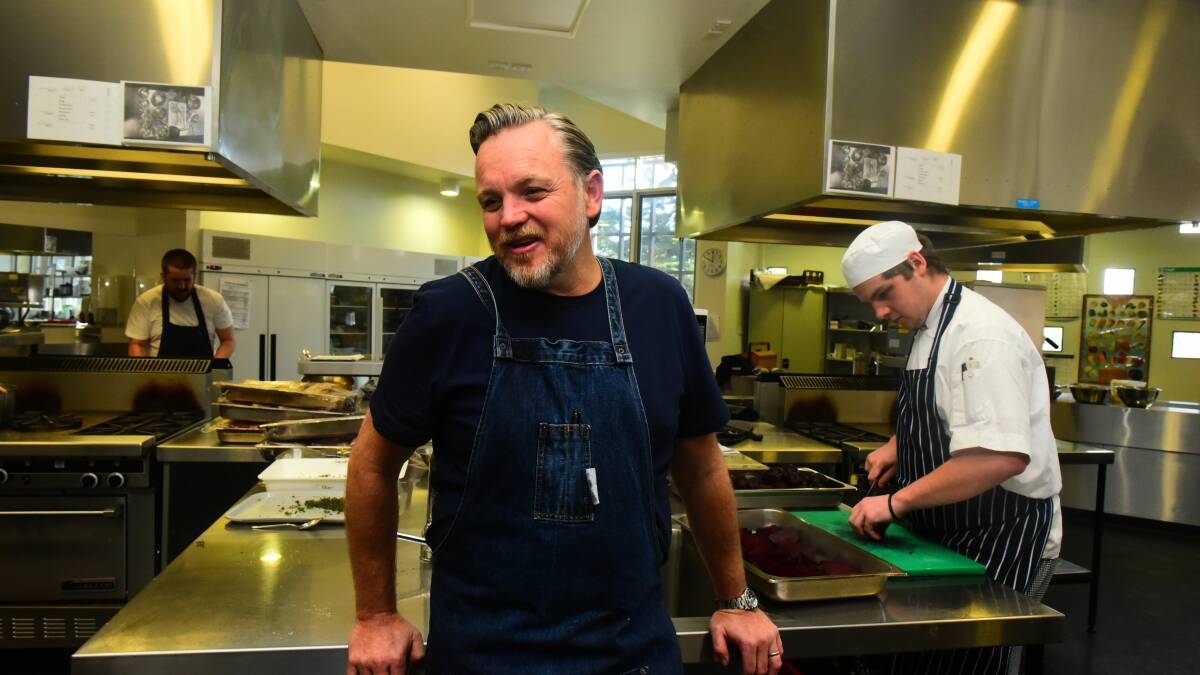 GUEST TALENT: Mike McEnearney, owner of One Bent Street and Kitchen By Mike, took part in TasTAFE's great chef series. Picture: Neil Richardson