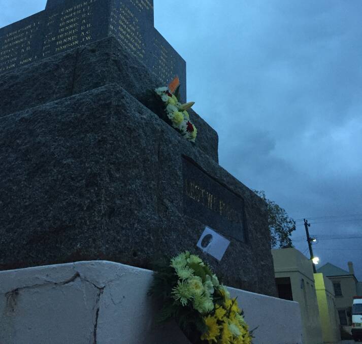 COMMEMORATED: Three people placed wreaths on the Longford Cenotaph. Pictures: Tarlia Jordan