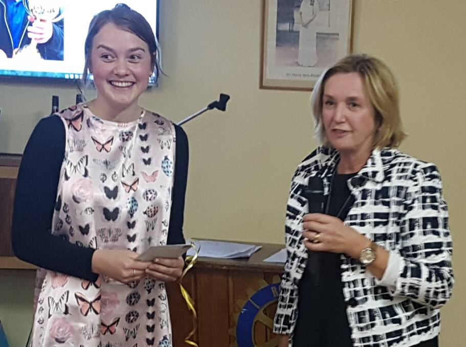 REWARDED: Grace Peart was awarded the Young Person Award by Northern Midlands Business Association director Rae Green. Picture: Supplied