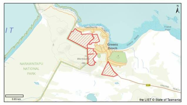 The planned burn area. Picture: Supplied by Tasmania Fire Service