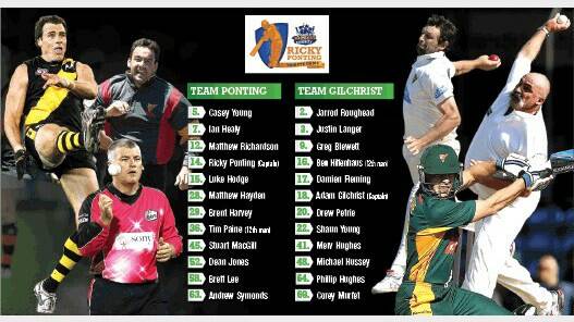 The line-ups for the Ricky Ponting match at Aurora Stadium