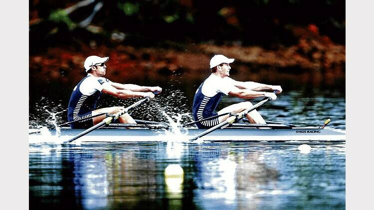 Ali Foot and Blair Tunevitsch in action at Lake Barrington. The Tamar clubmates could provide the home-grown talent to maintain Tasmania's quota in the lightweight fours crew.