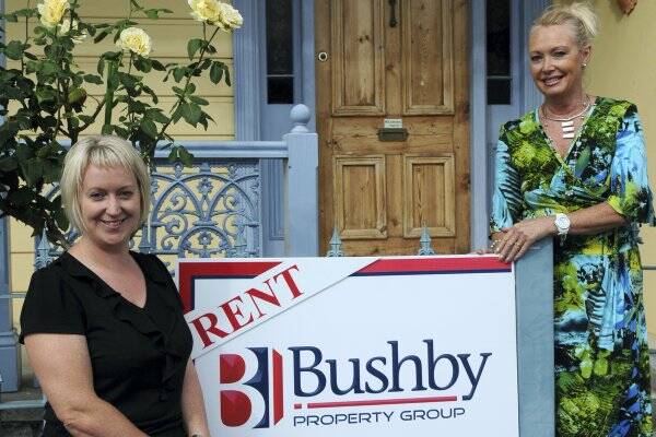 Donna Stroud, of Bushby Property Group, and Launceston landlord Keryn Hudson. Picture: PAUL SCAMBLER