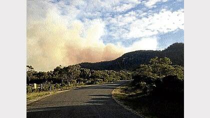Fire threatens areas near Bicheno. Picture: BERTRAND CADART