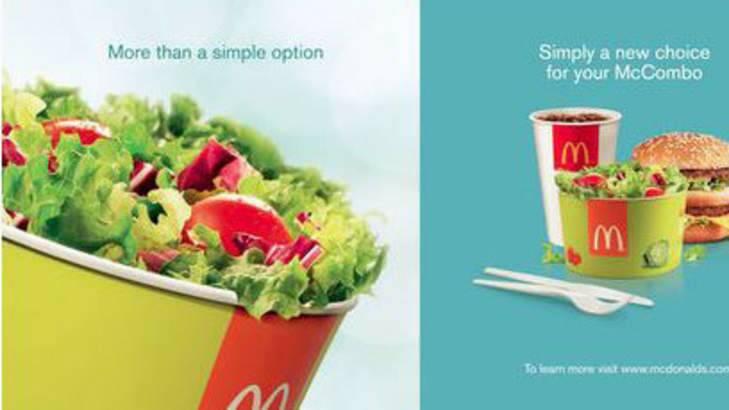 An ad for a new McDonald's meal, with a side salad. Photo: The New York Times