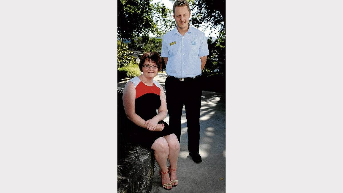 Cancer survivor Alicia Sims, of Spreyton, and Leukaemia Foundation project leader Andrew Smith. Picture: GEOFF ROBSON