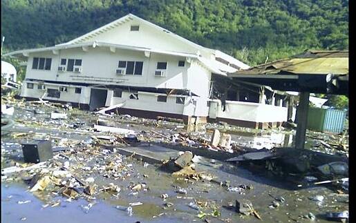 Tsunami devastation in Samoa.