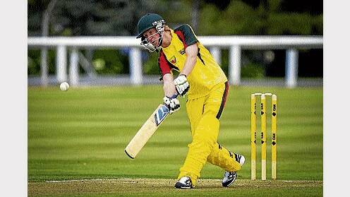 Northern Force batsman Lachlan Preece plays a shot in the game against the Victorian Bulldog Academy side. Picture: PHILLIP BIGGS