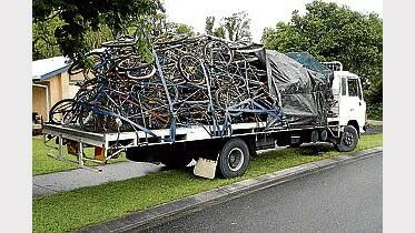 The 200 second-hand bikes that were donated to provide transport to the people living on the island of Taveuni in Fiji.
