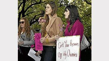 Pro-choice advocates at yesterday's rally in support of proposed legislation to decriminalise abortion.