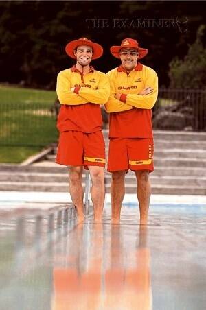 First Basin pool lifeguards Jamie Rusden and Brendan Dart. Picture: PHILLIP BIGGS