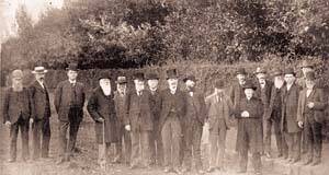 DIGNITARIES: Residents and visitors at the opening of the Westbury-Hagley waterworks in May 1902 included, from left, R. Hunt, council clerk Mr E. A. Morris, Cr R. C. Field, MHA Thomas Reibey, contrac