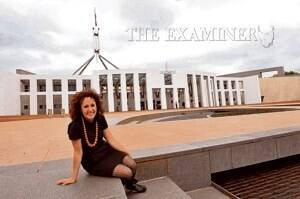 Bass Labor MHR Jodie Campbell on the steps of Federal Parliament in Canberra yesterday. Picture: WILL SWAN