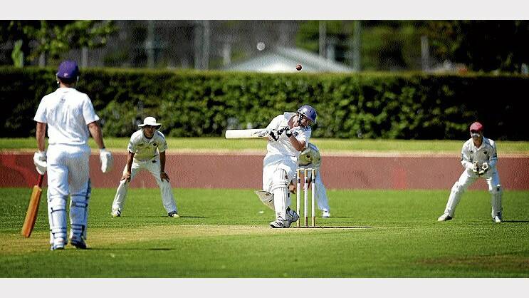 Burnie batsman Sam Rubock ducks a bouncer against Latrobe at Latrobe yesterday. Picture: Geoff Robson