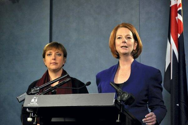 Premier Lara Giddings and Prime Minister Julia Gillard.
