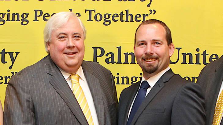 Clive Palmer with Ricky Muir. Photo: Jacky Ghossein