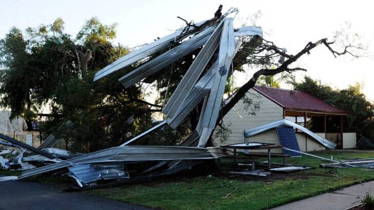 Tornado wreckage in Victoria's north-east. Photo: Mark Jesser/The Border Mail