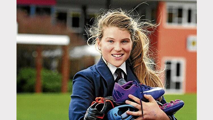 Scotch Oakburn student Lilli Rand sent 200 pairs of soccer boots to Kenya. Picture: PHILLIP BIGGS