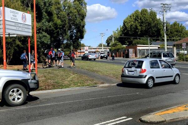  Queechy High School students leave the Norwood campus on Penquite Road.  Picture: GEOFF ROBSON