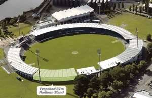A graphic artist's impression of the proposed Northern Stand at Aurora Stadium.