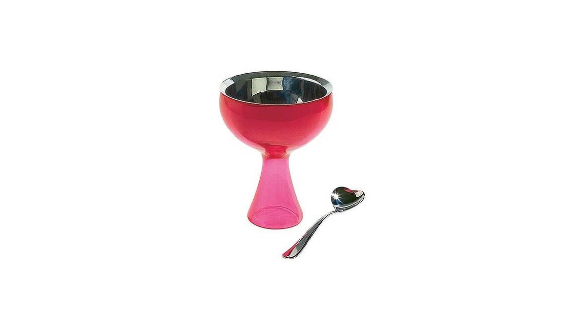 Bowl her over with the Alessi Big Love Bowl and Spoon Set, complete with a heart-shaped spoon. Maybe teamed with a tub of quality ice-cream to really make her feel special. Pick up one (or two, for a matching set) from David Jones for $79.