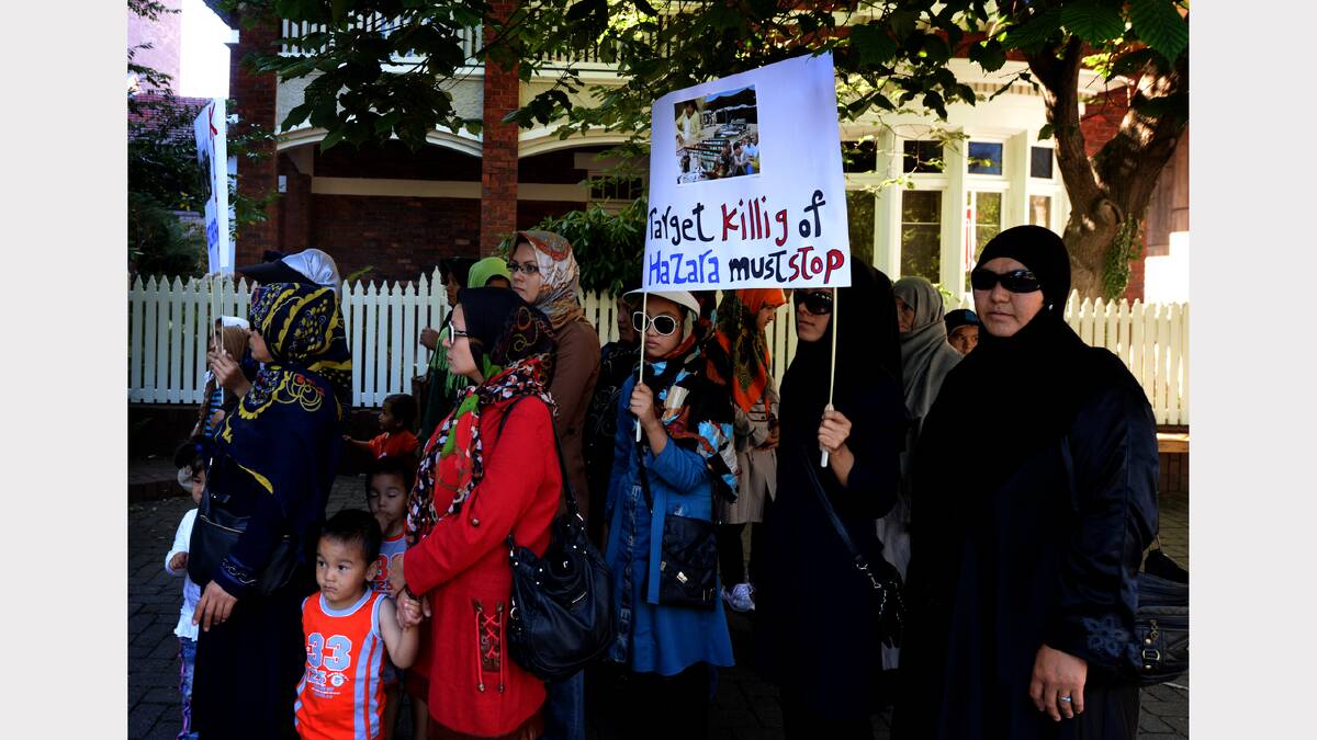 Northern Tasmanian Hazara and supporters gathered at Launceston's Civic Square in remembrance of Hazara killed in Pakistan. Picture: Geoff Robson