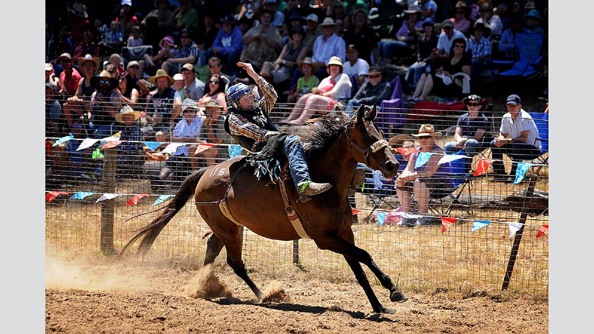 Sunshine and wild rides at the Harveydale Rodeo. Picture: Geoff Robson