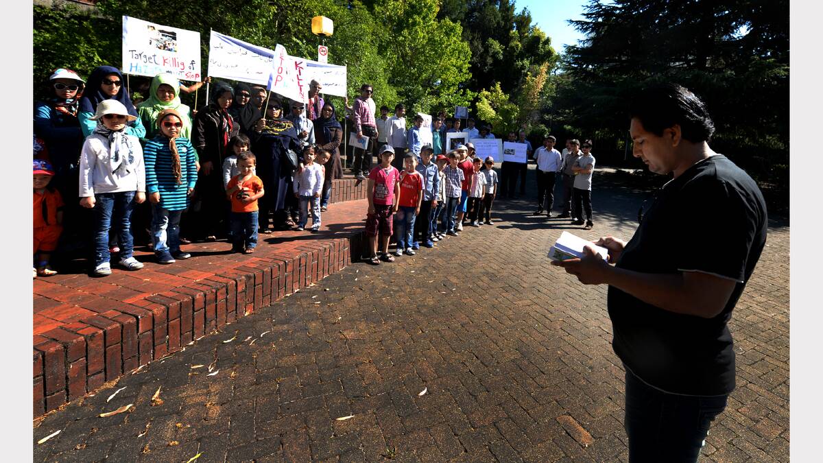 Northern Tasmanian Hazara and supporters gathered at Launceston's Civic Square in remembrance of Hazara killed in Pakistan. Picture: Geoff Robson