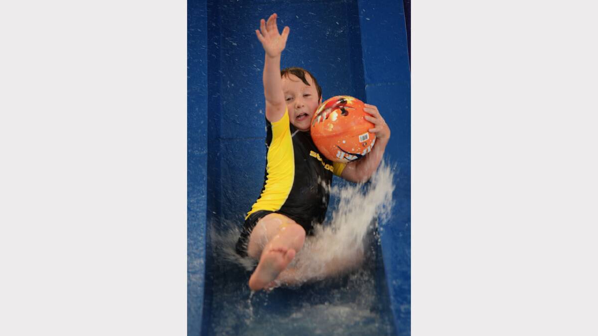 Zane Cauchi, 4, makes a splash at the Launceston Aquatic Centre. Picture: Scott Gelston