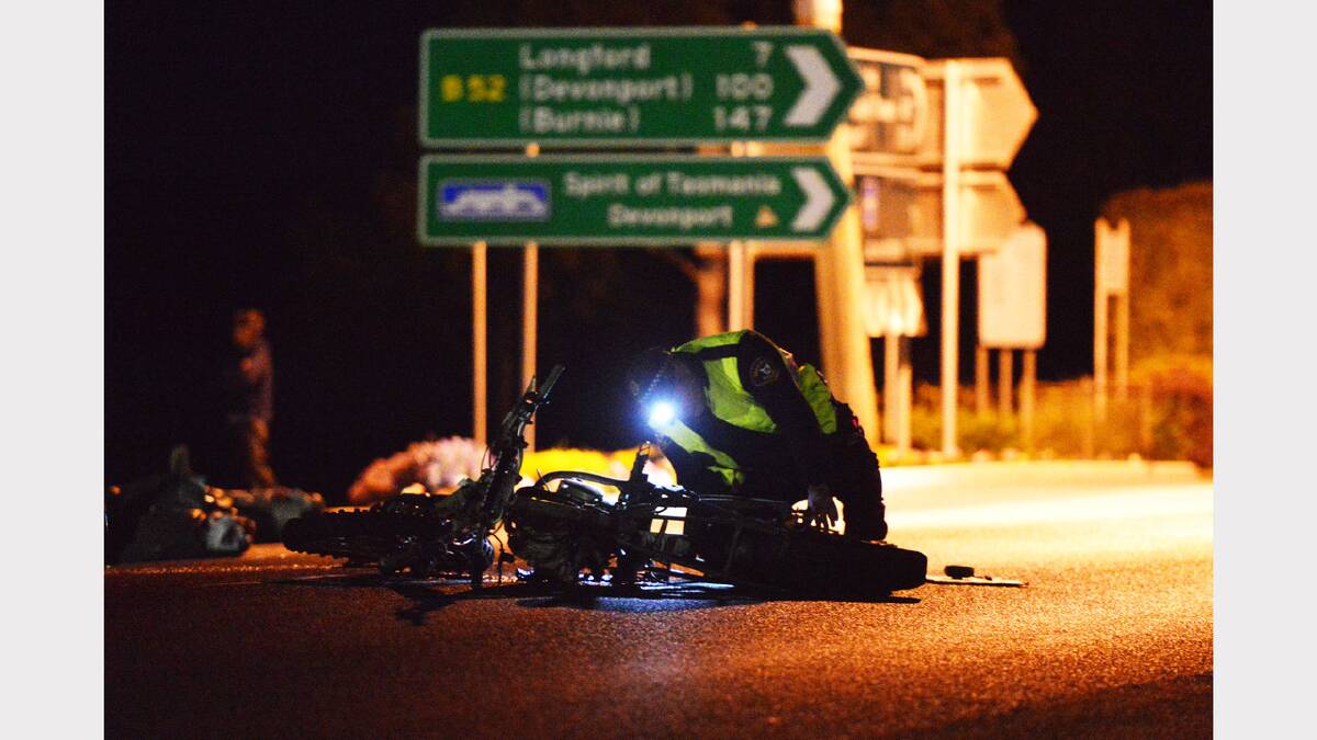 The scene of a double fatality at Perth last night. Picture: Scott Gelston