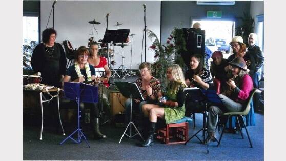 Sharon Richards, Raewyn Black, Alison Priestly, Sue Barnett, Gabby White, Cathy Hutchinson and Sandra Dean are part of Bridport's burgeoning ukulele group.