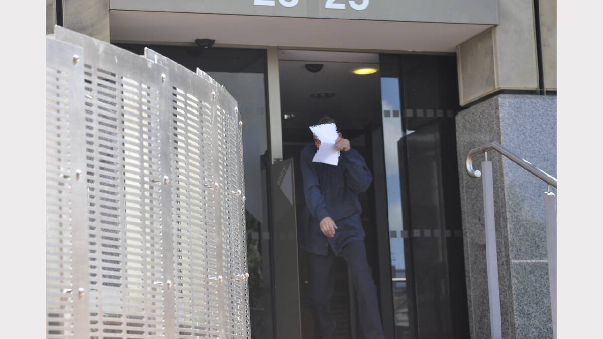 Jonathon Paul Pearce leaving the Hobart Magistrates Court this morning.
