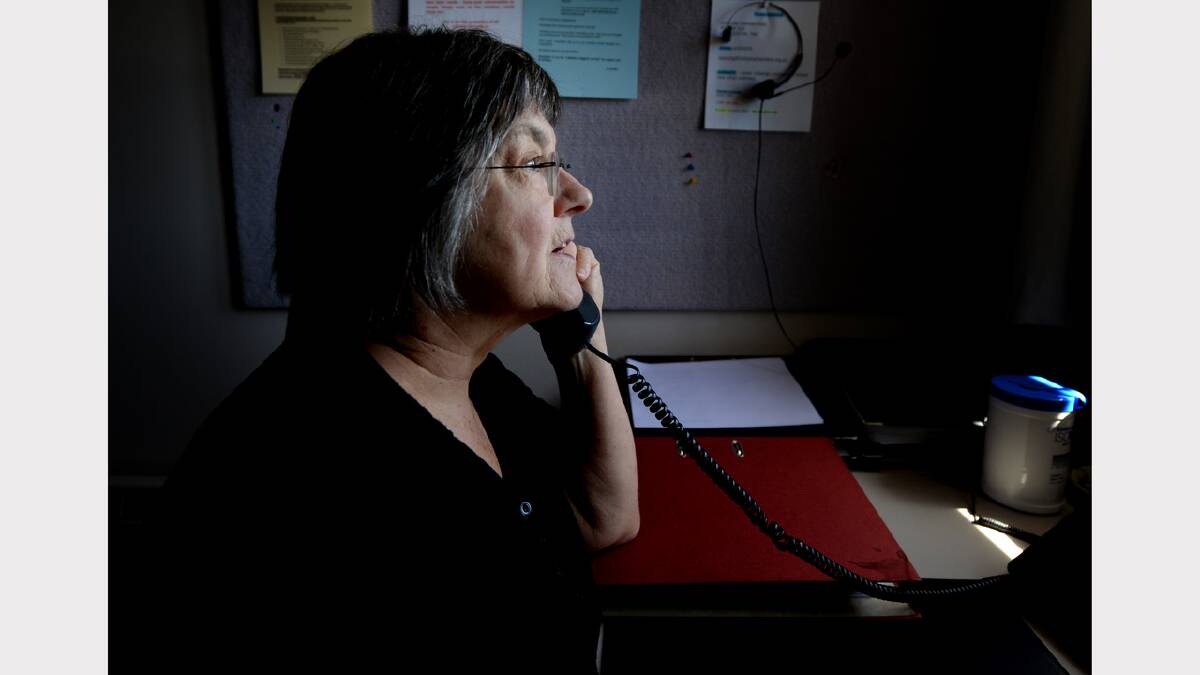 Lifelink Samaritan volunteer Helene Whitehead takes a call. Picture: Geoff Robson