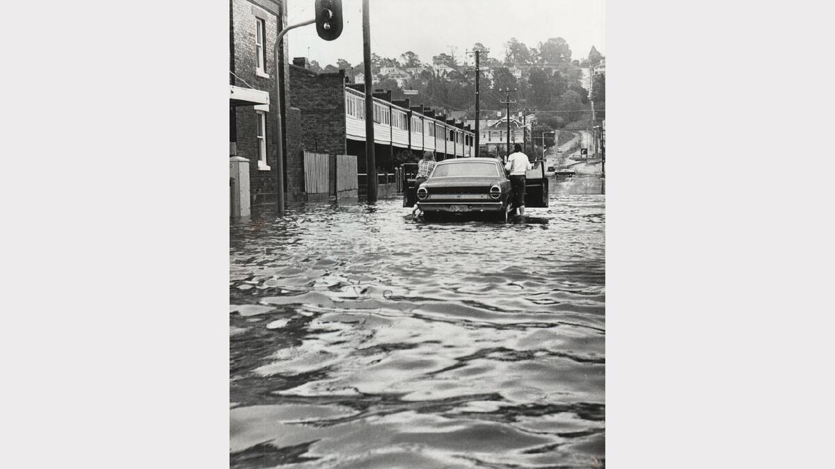 Floods on the corner of York and Bathurst streets. February 11, 1978.