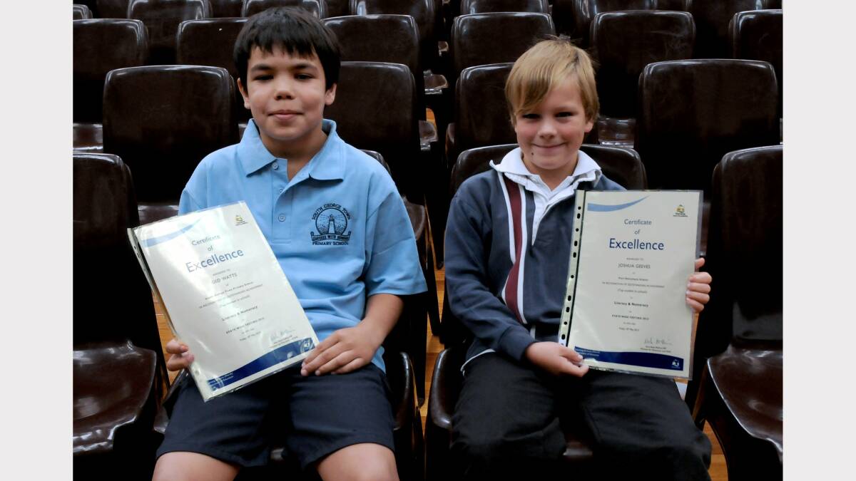 Ged Watts and Joshua Geeves with their certificates today. PICTURE: NEIL RICHARDSON.