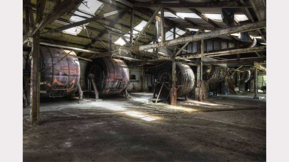 Tanning barrels at the former Hobart Tannery, South Hobart. Picture: Urbex Photography.